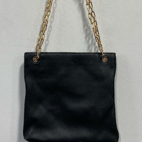 Tory Burch EUC Black Leather w/ Gold-Tone Hardware Shoulder Bag - Picture 5 of 15